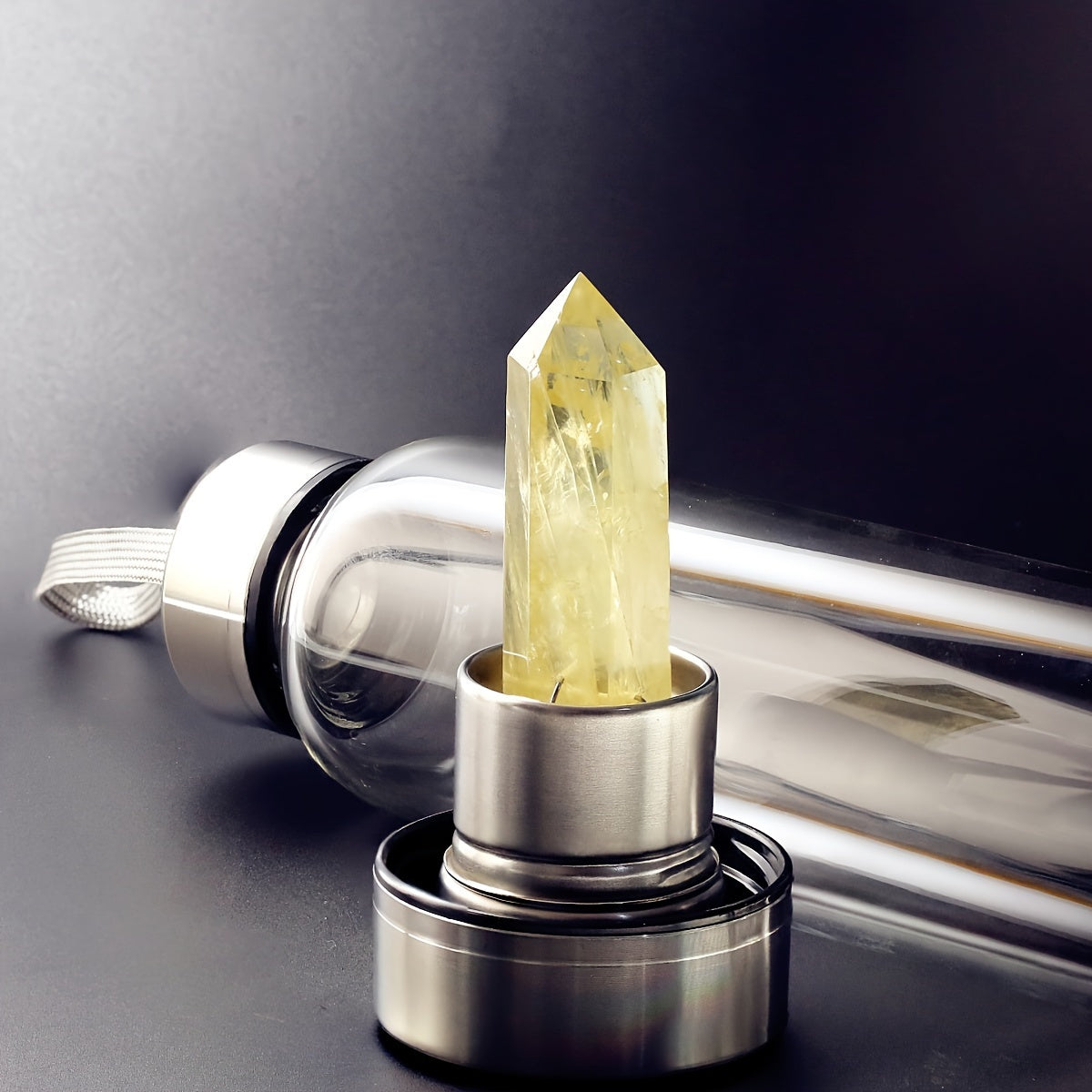 Botella de agua con infusión de cristales: botella de piedras preciosas naturales para sanación energética y bienestar de Mauna Vibes 💎✨