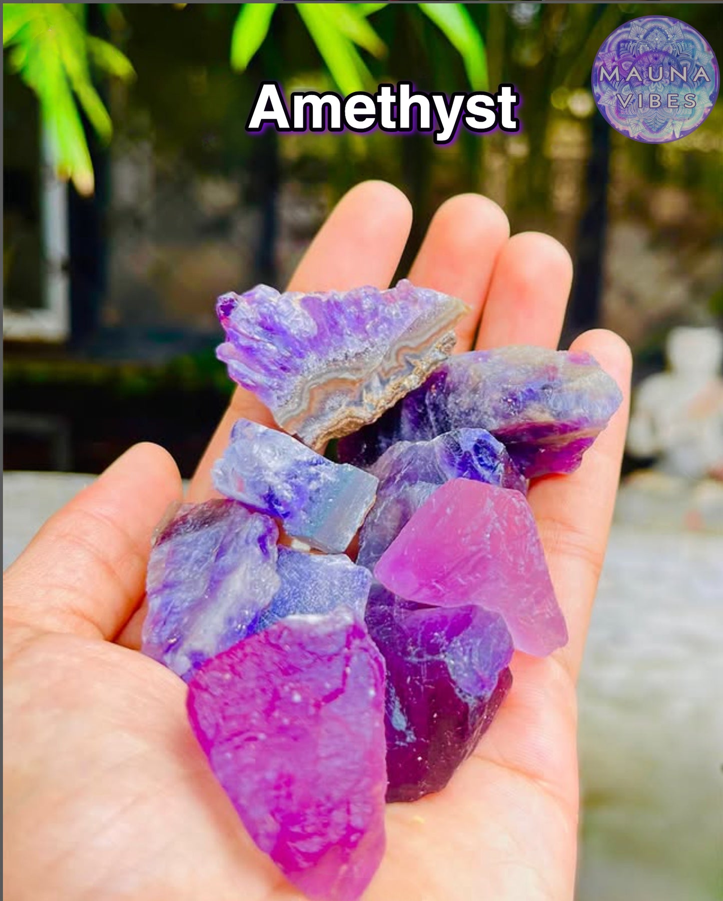 Cristal de quartzo bruto de ametista natural – pedra genuína para energia, decoração e práticas espirituais – vários tamanhos disponíveis