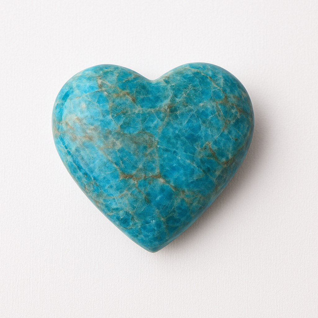 Blue Apatite Heart Crystal – Healing Stone for Reiki, Meditation & Home Décor