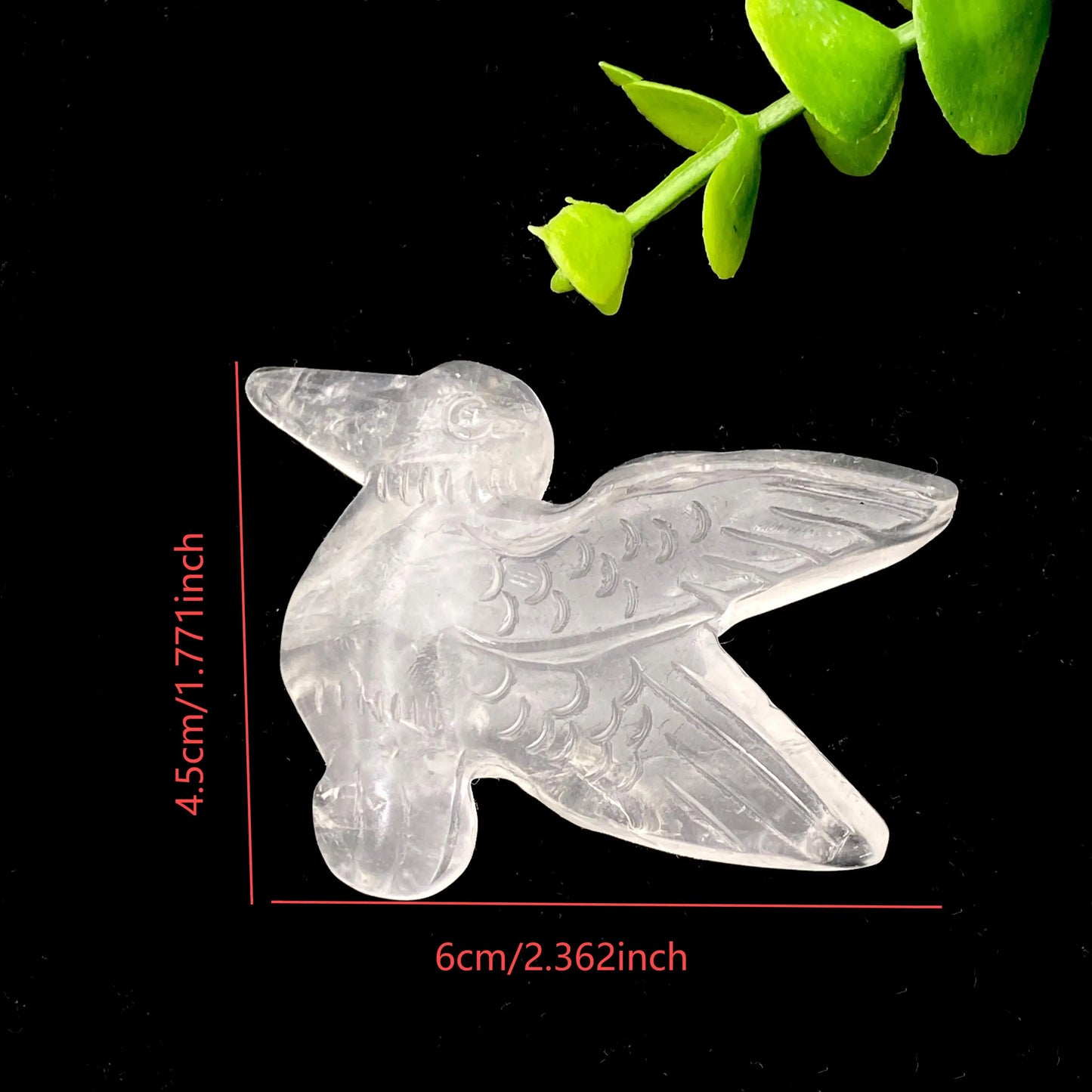 Clear Quartz Dove Carving – Hand-Carved Crystal Spiritual Bird Figurine for Collectors, Healing & Home Décor.