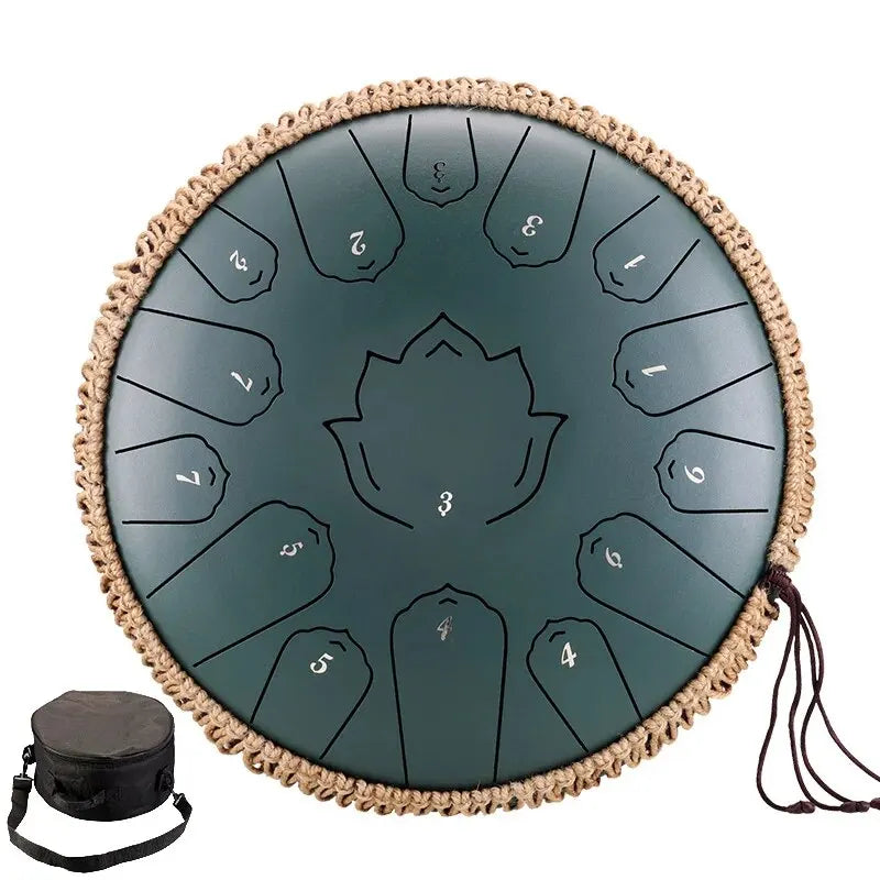 Sound Healing Steel Tongue Drum – 13” | 15-Note C Tone for Deep Relaxation, Meditation & Healing