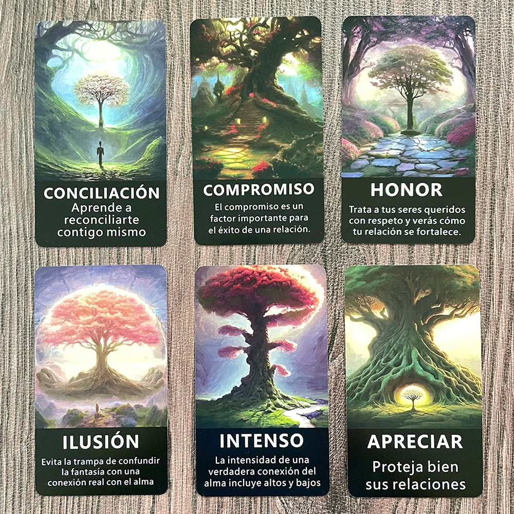 Oráculo de Árbol Espiritual – 56 Cartas de Profecía y Adivinación (Español)