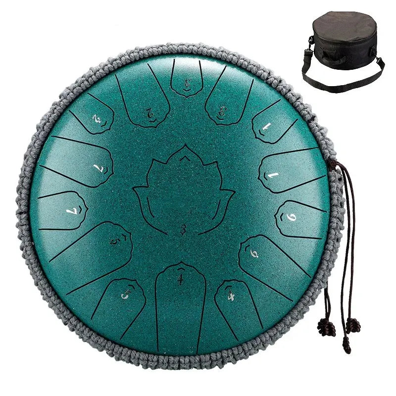 Sound Healing Steel Tongue Drum – 13” | 15-Note C Tone for Deep Relaxation, Meditation & Healing