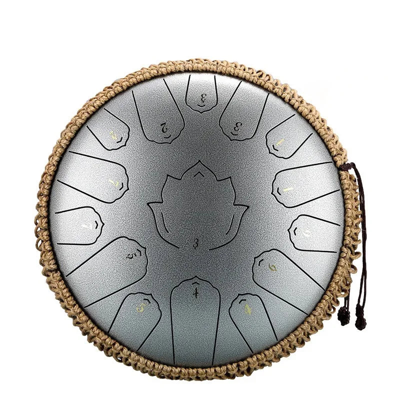 Sound Healing Steel Tongue Drum – 13” | 15-Note C Tone for Deep Relaxation, Meditation & Healing