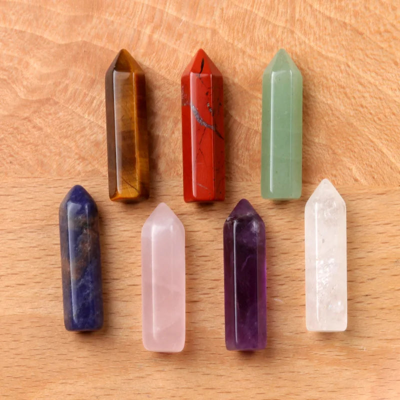 Natural Healing Quartz 7 Chakras Reiki Stones Mineral Collection Pendant Bracelet Necklace Jewelry Spiritual Products Gift Box
