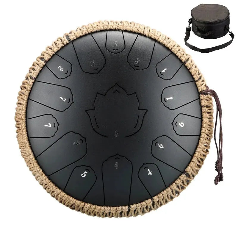 Sound Healing Steel Tongue Drum – 13” | 15-Note C Tone for Deep Relaxation, Meditation & Healing