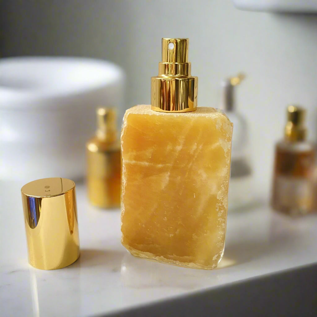 Botellas pulverizadoras de piedras preciosas de cristal natural: dispensadores artesanales de cristal natural para aceites esenciales, tónicos y productos para el cuidado de la piel (10 ml y 30 ml)