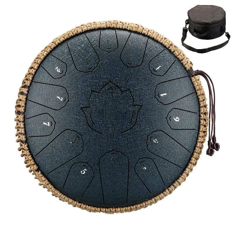 Sound Healing Steel Tongue Drum – 13” | 15-Note C Tone for Deep Relaxation, Meditation & Healing
