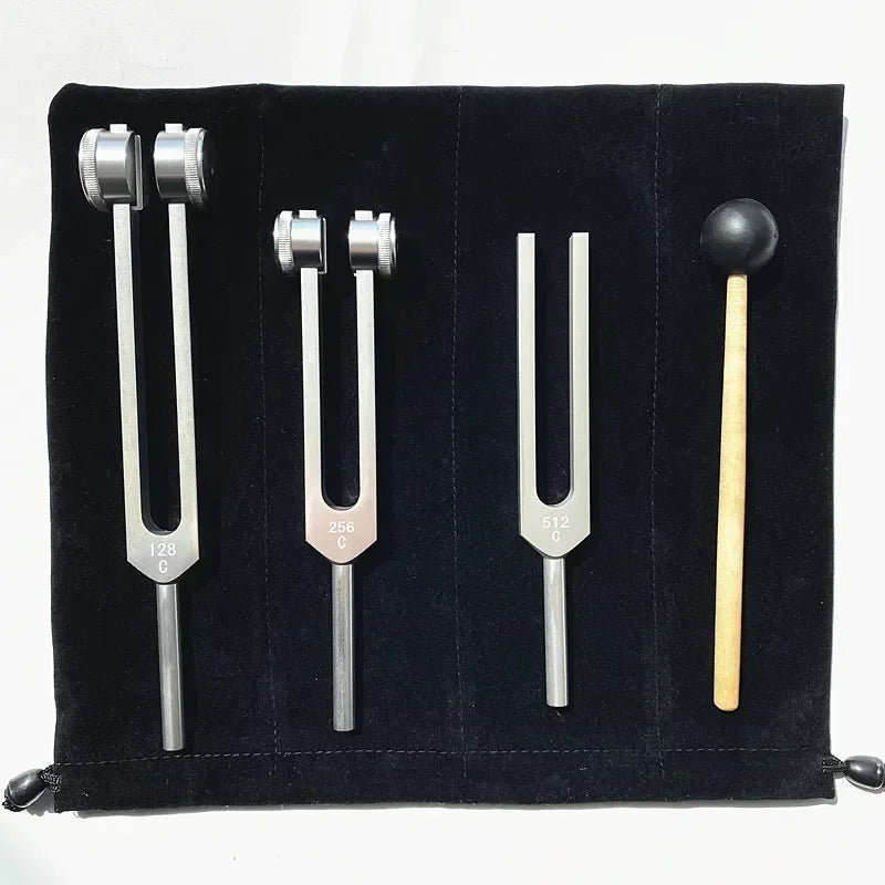 3-Piece Tuning Fork Set – 128Hz, 256Hz & 512Hz Aluminum Forks for Reiki, Yoga, Meditation & Sound Healing