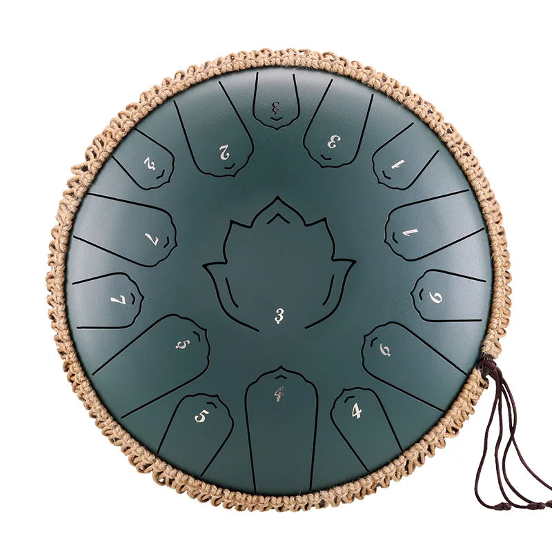 Sound Healing Steel Tongue Drum – 13” | 15-Note C Tone for Deep Relaxation, Meditation & Healing