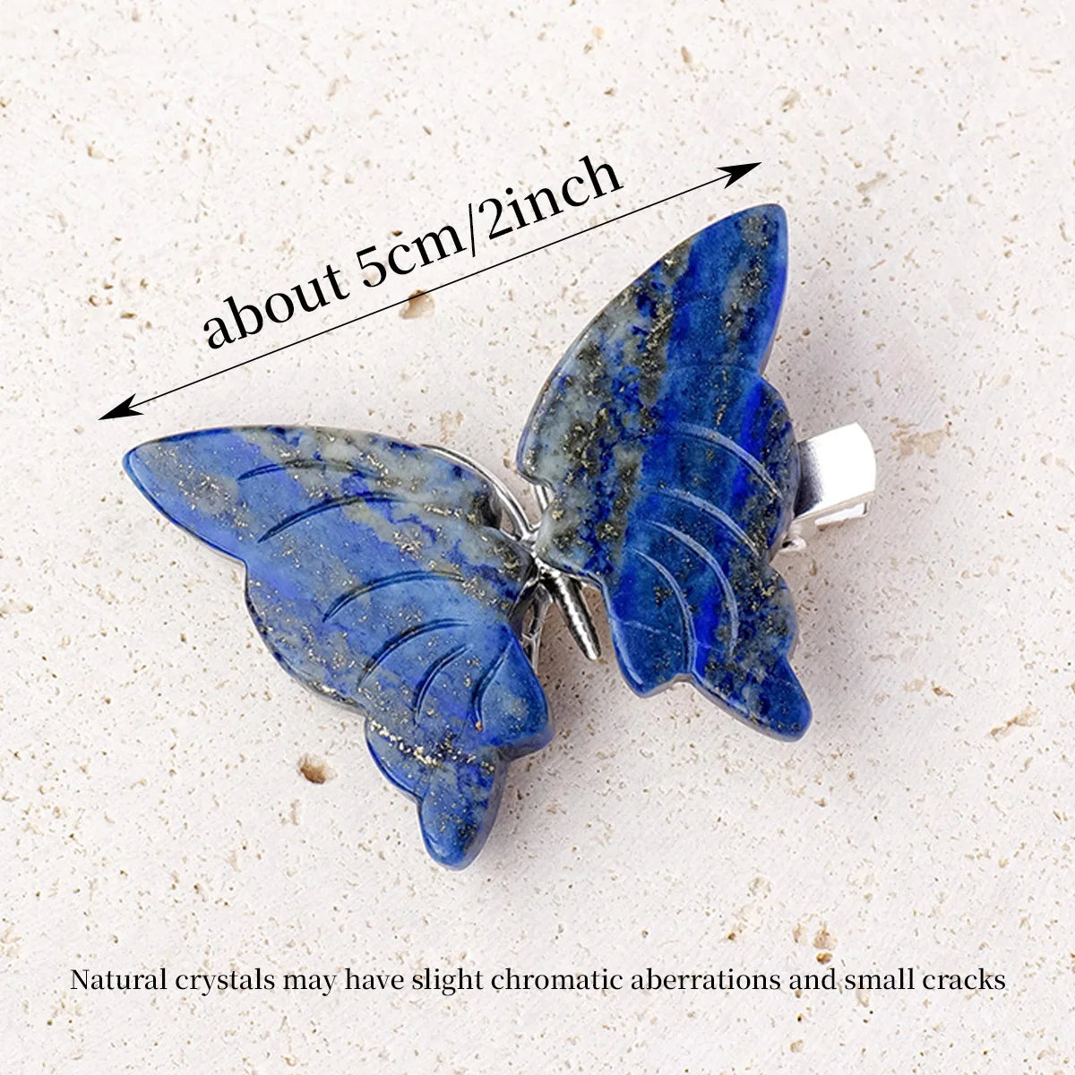 Crystal Gemstone Butterfly Hair Clip – Carved Natural Stones for Elegant Women’s Hairstyles