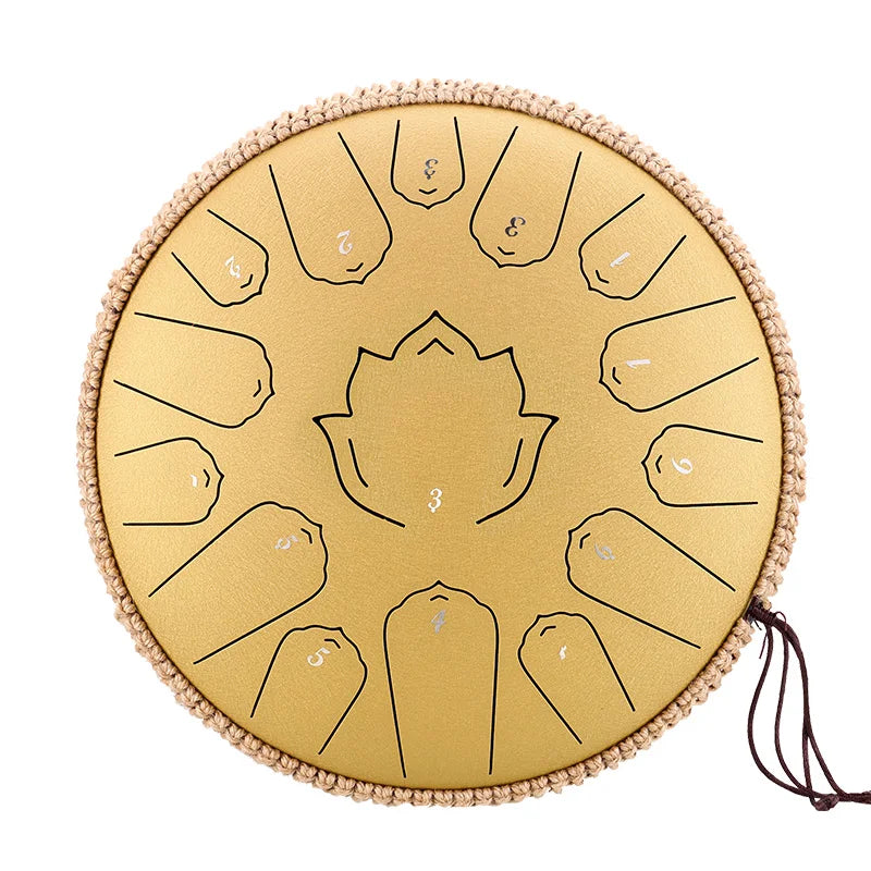 Sound Healing Steel Tongue Drum – 13” | 15-Note C Tone for Deep Relaxation, Meditation & Healing