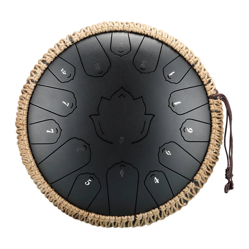 Sound Healing Steel Tongue Drum – 13” | 15-Note C Tone for Deep Relaxation, Meditation & Healing