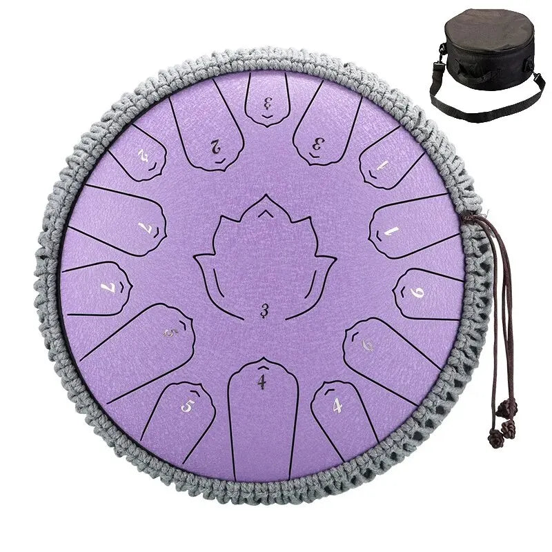 Sound Healing Steel Tongue Drum – 13” | 15-Note C Tone for Deep Relaxation, Meditation & Healing