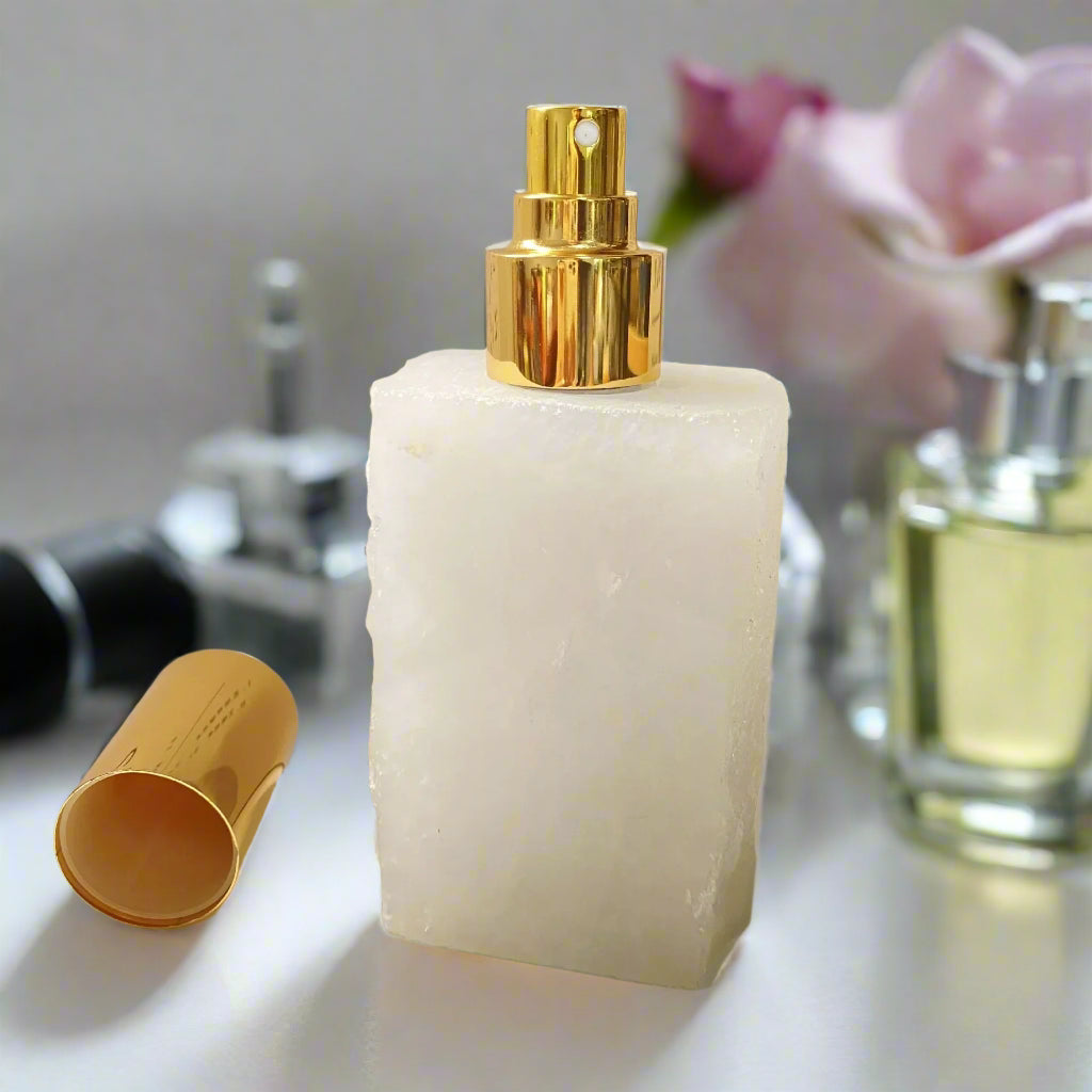 Botellas pulverizadoras de piedras preciosas de cristal natural: dispensadores artesanales de cristal natural para aceites esenciales, tónicos y productos para el cuidado de la piel (10 ml y 30 ml)
