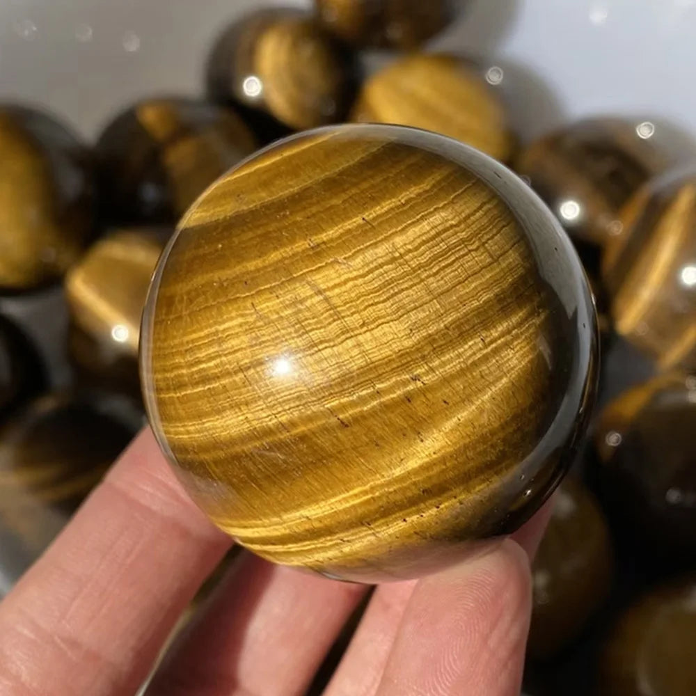 Esfera de cristal de piedra ojo de tigre natural