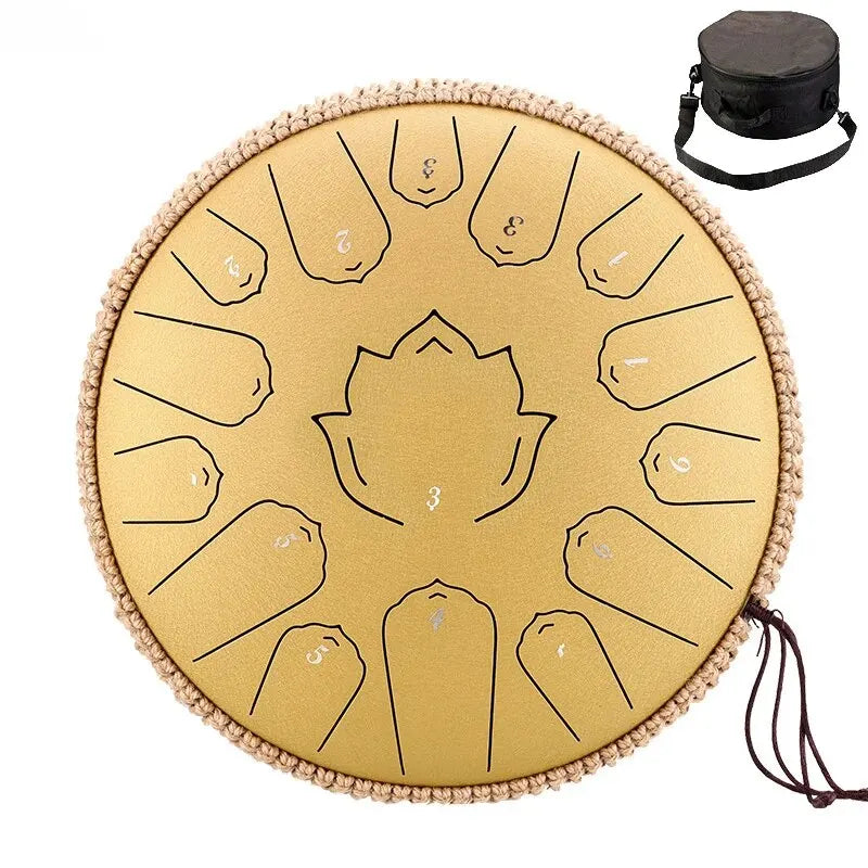 Sound Healing Steel Tongue Drum – 13” | 15-Note C Tone for Deep Relaxation, Meditation & Healing