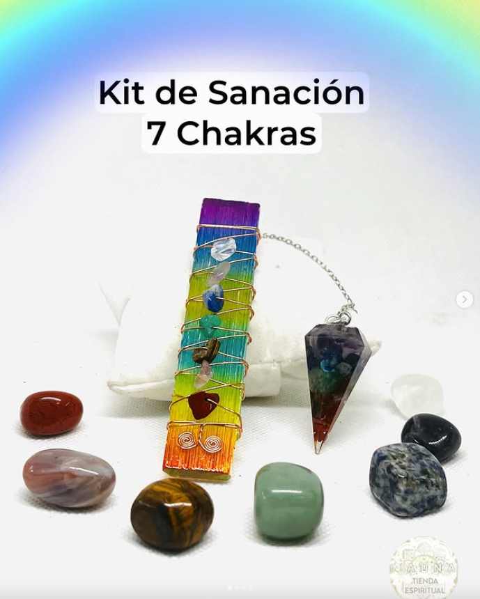 Varinha de Selenita de 7 Chakras com Placa de Arco-Íris Galvanizada – Cristais de Cura para Meditação, Reiki e Limpeza Energética