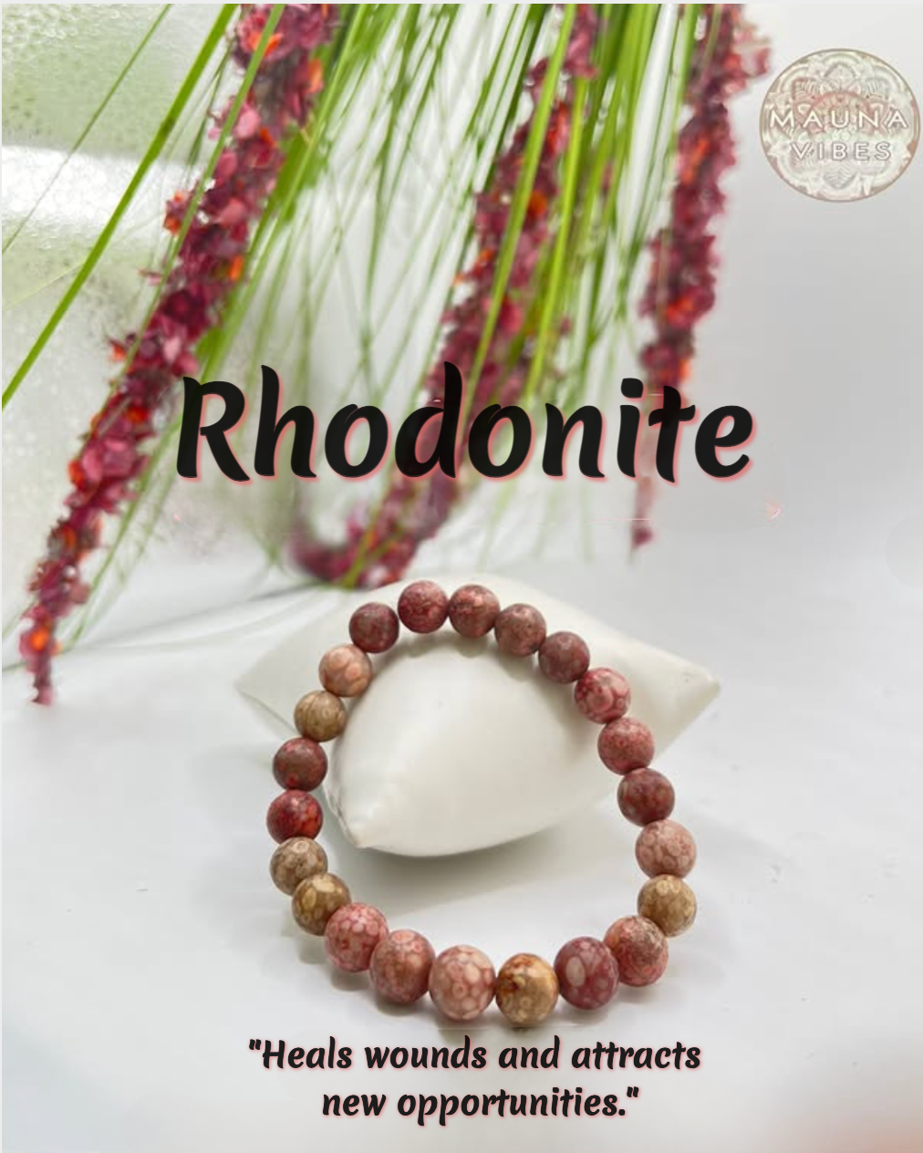 Love Attraction Bracelets for Love, Healing, and Self-Love Rose Quartz, Amethyst, Strawberry Quartz, Larimar, Rhodonite, Obsidian.