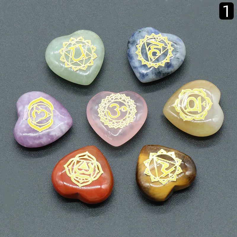 Natural Healing Quartz 7 Chakras Reiki Stones Mineral Collection Pendant Bracelet Necklace Jewelry Spiritual Products Gift Box