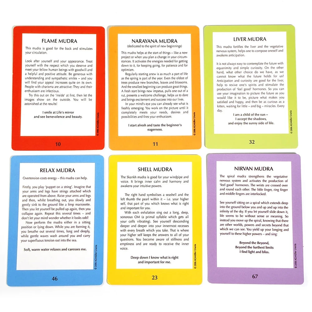 Poderoso baralho de cartas do oráculo Mudra – Cura energética por meio de gestos sagrados das mãos.