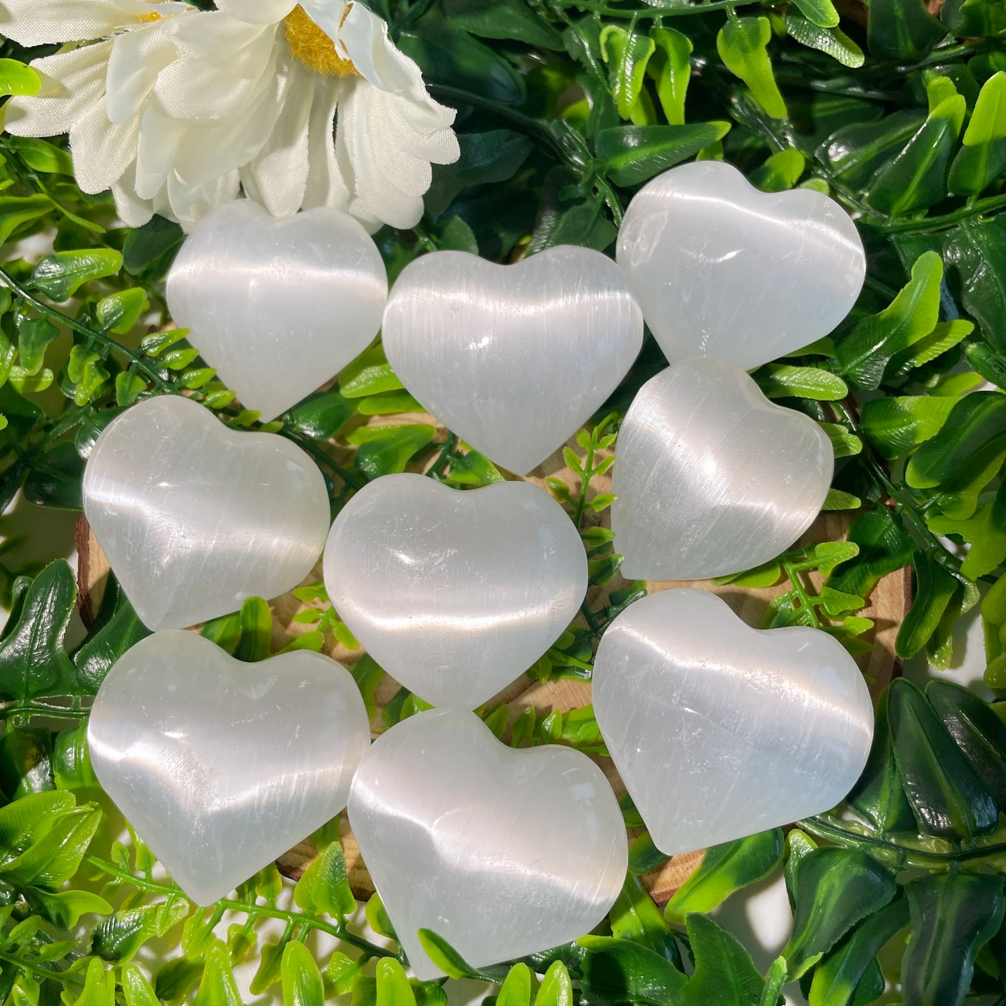 Coração de Selenita Natural – Cristal de Cura Reiki | Pedra Autolimpante para Limpeza Energética e Presente de Decoração Espiritual