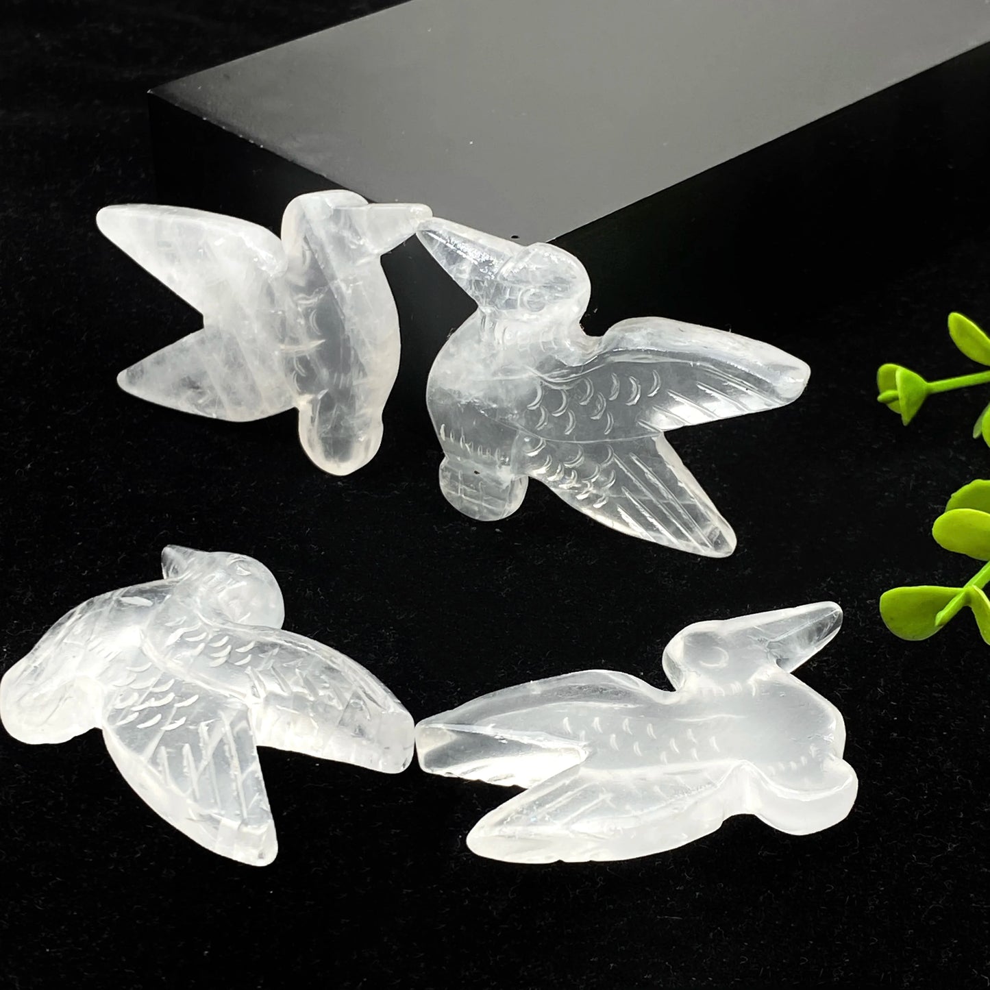Clear Quartz Dove Carving – Hand-Carved Crystal Spiritual Bird Figurine for Collectors, Healing & Home Décor.
