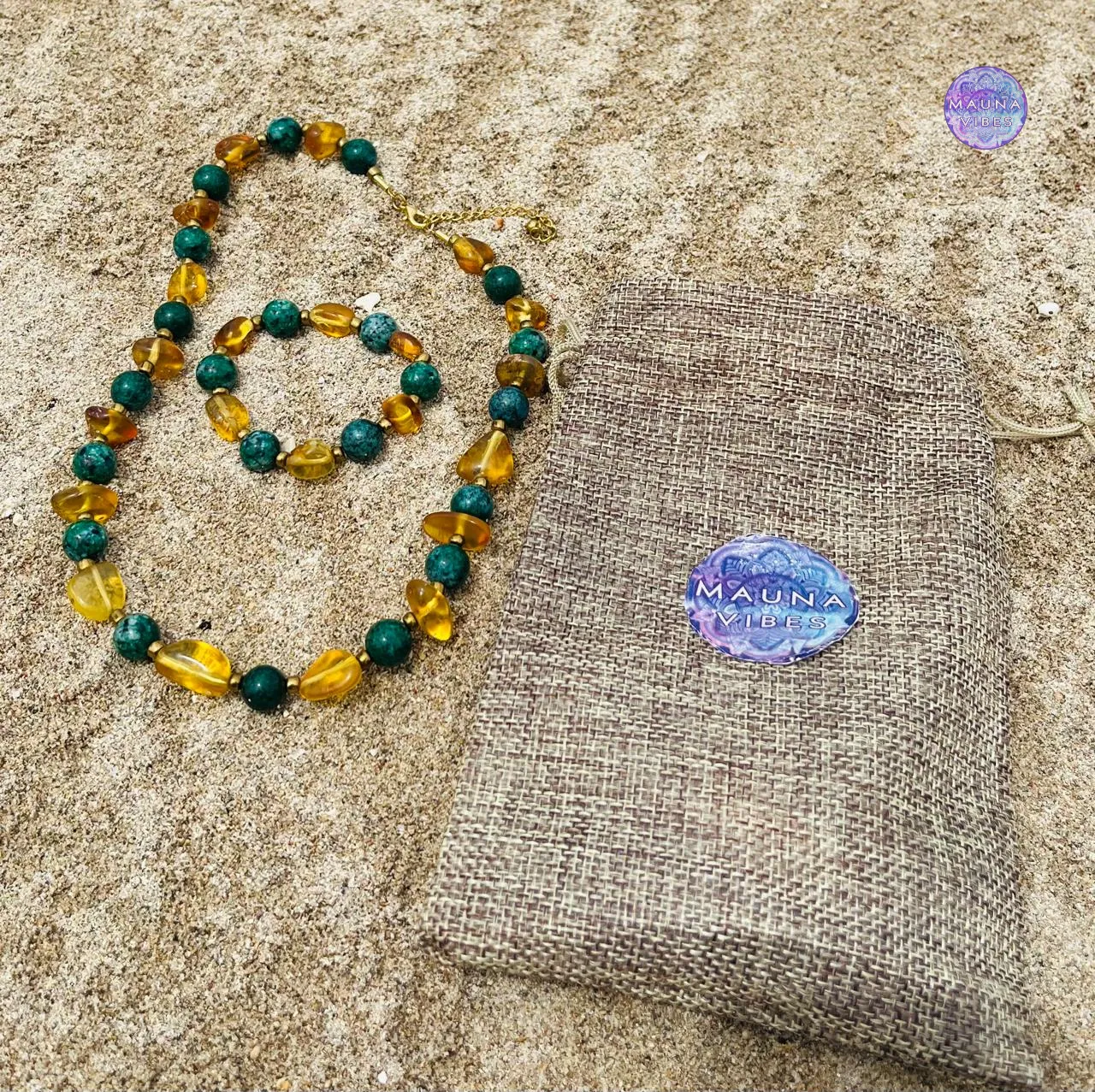 Collar de ámbar dominicano y crisocola, chapado en oro, pulsera para mujer, regalo elegante, regalo de cumpleaños, regalo de aniversario