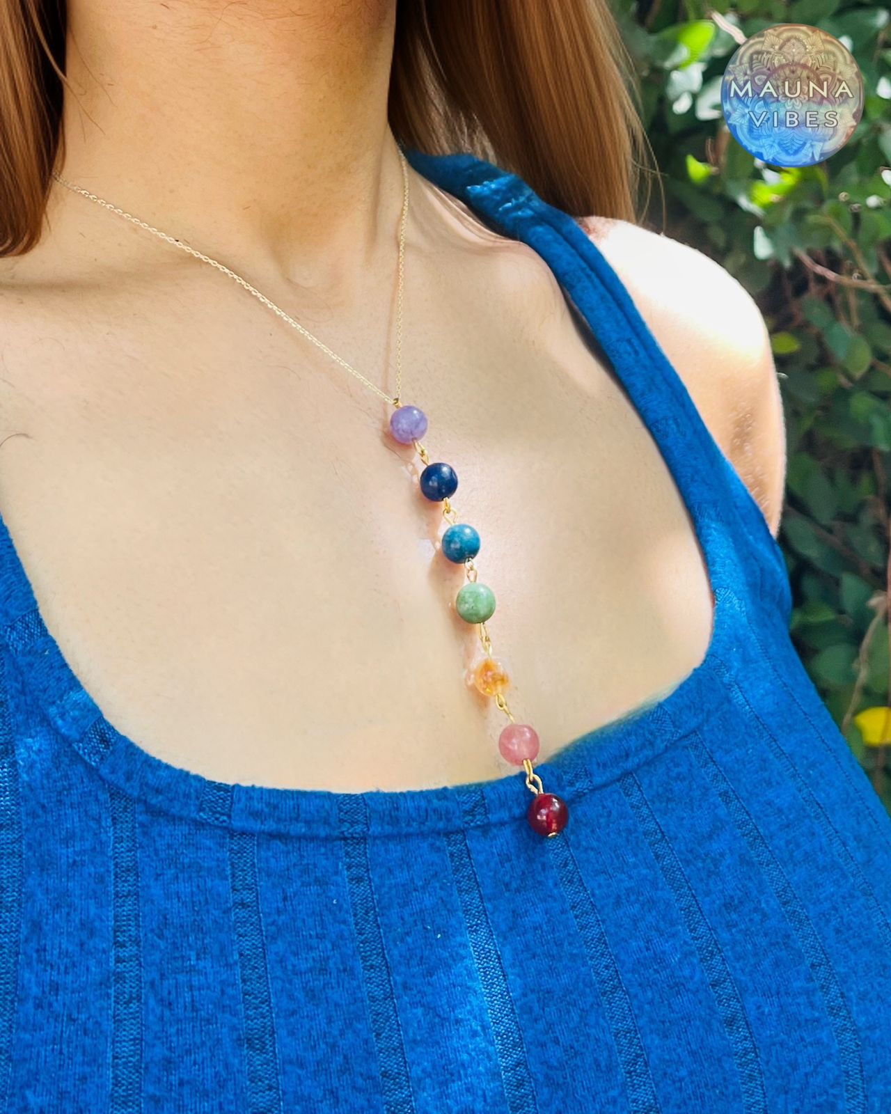 7 Chakra Crystal Necklace with Natural Gemstones