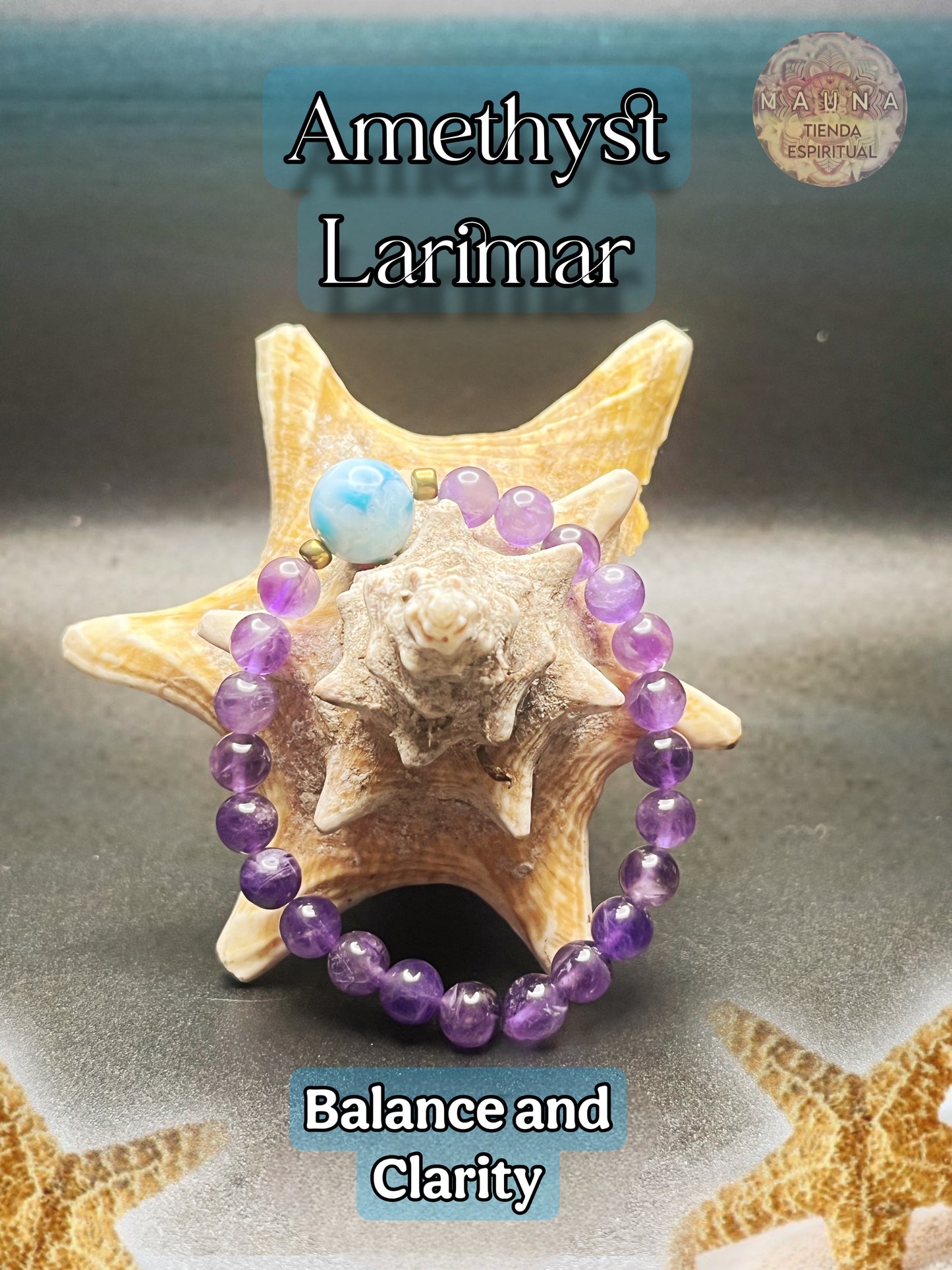 Coleção de pulseiras Larimar com quartzo rosa, ametista, olho de tigre e obsidiana | Joias de cristal com pedras preciosas para equilíbrio e proteção.