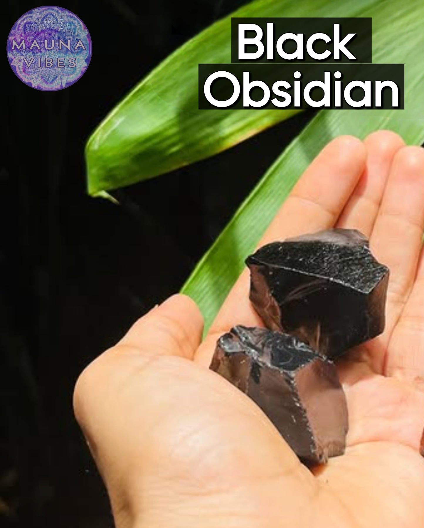 Cristal de obsidiana natural crudo: piedra para protección, curación y transformación.