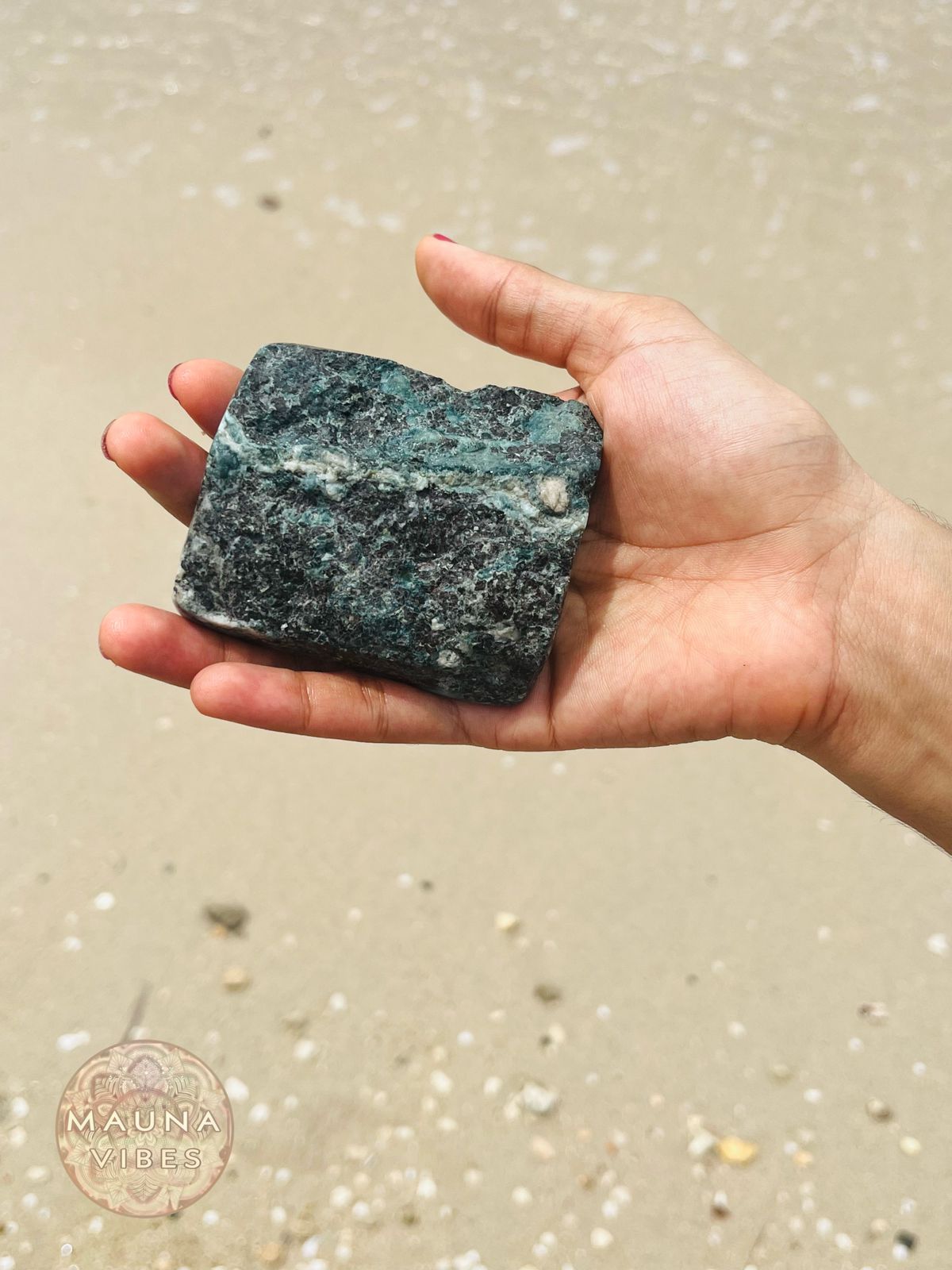 Dominican Republic Carved Larimar Slab – 214.6g Rare Caribbean Gemstone with Dominican Island Map Outline- Collectible Larimar Stone.