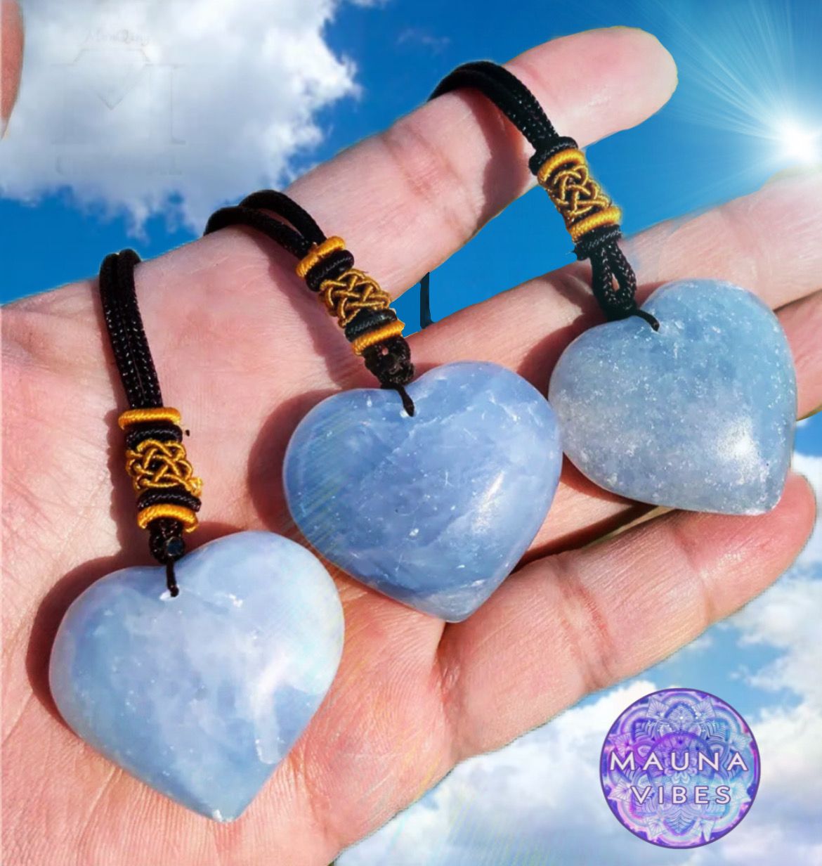 Collar de corazón de celestina natural para mujer: sanación espiritual, intuición y energía serena