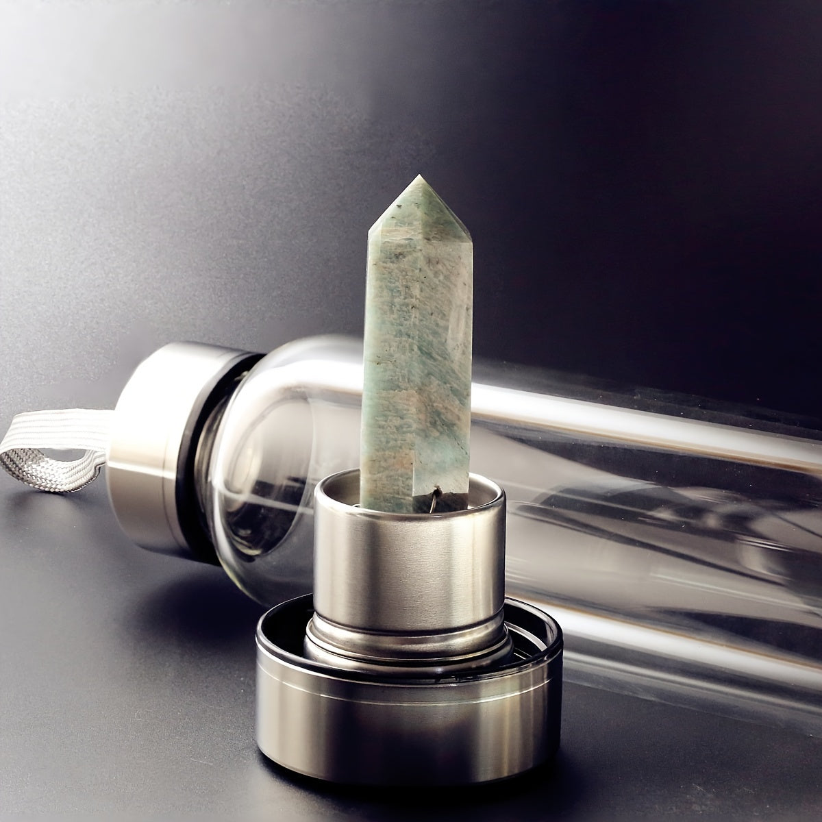 Botella de agua con infusión de cristales: botella de piedras preciosas naturales para sanación energética y bienestar de Mauna Vibes 💎✨