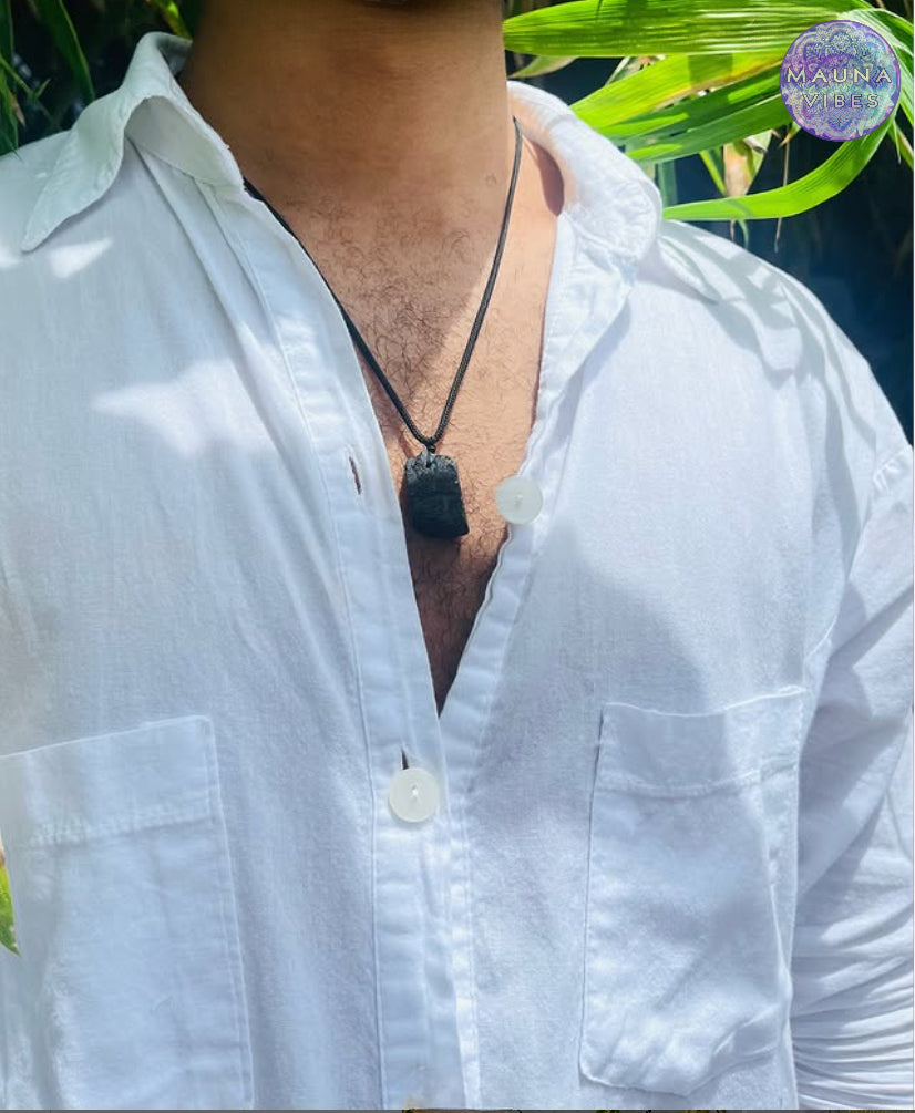 Black Tourmaline Protection Necklace for Men & Women – Natural Healing Crystal for Energy Shield, Grounding & Stress Relief