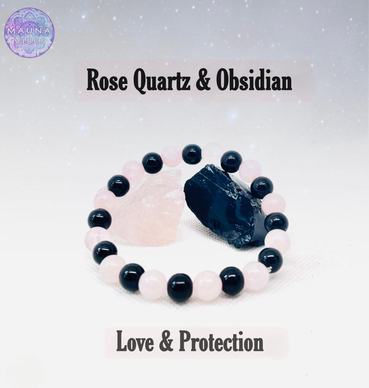 Pulseras de piedras preciosas mixtas para hombre y mujer: joyería curativa artesanal con ojo de tigre, cuarzo rosa, sodalita y más, de Mauna Vibes.