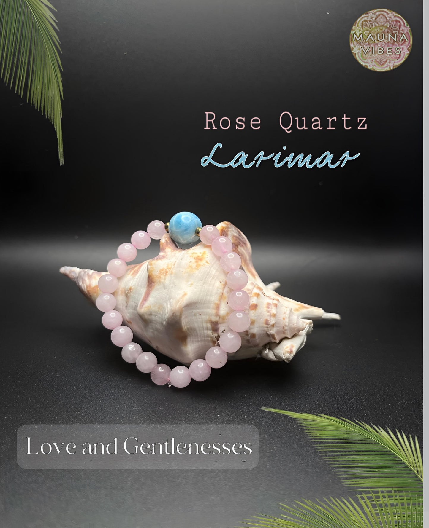 Coleção de pulseiras Larimar com quartzo rosa, ametista, olho de tigre e obsidiana | Joias de cristal com pedras preciosas para equilíbrio e proteção.