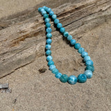 Larimar Bead Necklace – AAA+ Grade Dominican Larimar Jewelry in 925 Sterling Silver
