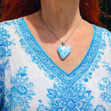 AAA Larimar Heart Pendant, 925 Sterling Silver