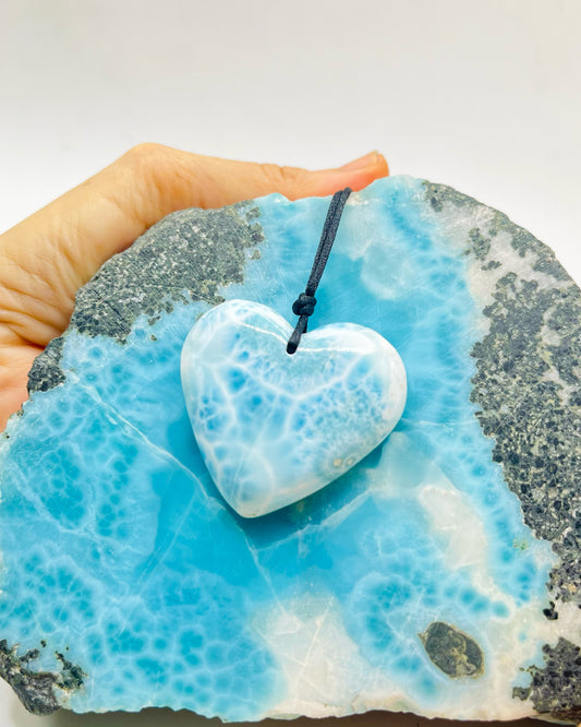 Collar Corazón de Larimar para Mujer – Regalo Corazón de Cristal