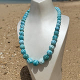 Larimar Bead Necklace – AAA+ Grade Dominican Larimar Jewelry in 925 Sterling Silver