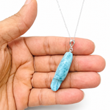 Larimar Cat Pendant Necklace, 925 Sterling Silver