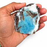 Larimar Geode Slab, Matched Pair Rare Specimen