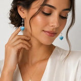 Larimar Heart Drop Earrings – Sterling Silver Ocean Blue Jewelry