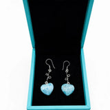 Larimar Heart Drop Earrings – Sterling Silver Ocean Blue Jewelry