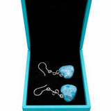 Larimar Heart Drop Earrings – Sterling Silver Ocean Blue Jewelry