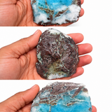 Larimar Geode Slab, Matched Pair Rare Specimen