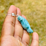 Larimar Cat Pendant Necklace, 925 Sterling Silver
