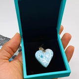 AAA Larimar Heart Pendant, 925 Sterling Silver