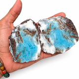 Larimar Geode Slab, Matched Pair Rare Specimen